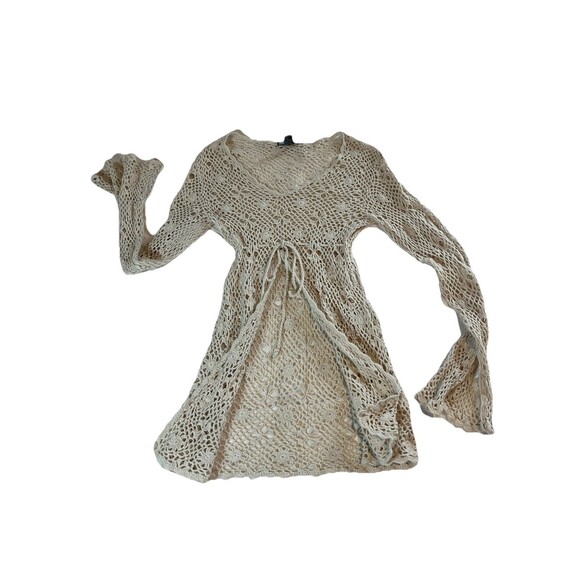 Great American Sweater Y2K Crochet Drawstring Waist Size Large - Picture 2 of 9